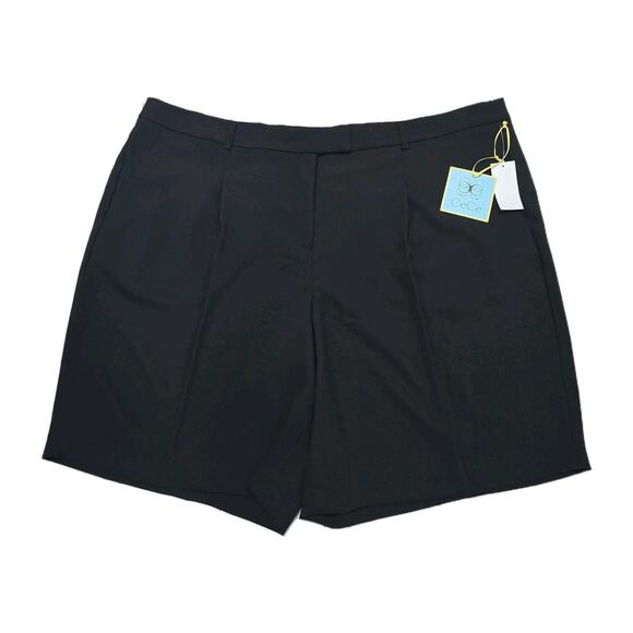 CeCe Women’s Plus 24W Black Culotte Style Bermuda Dress Shorts NWT Office Wear - Picture 1 of 9